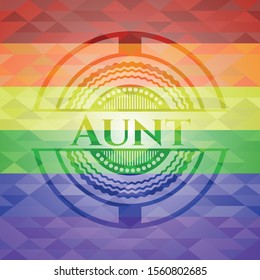 Aunt lgbt colors emblem. Vector Illustration. Mosaic.