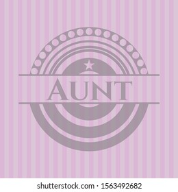 Aunt pink emblem. Vintage. Vector Illustration. Detailed.