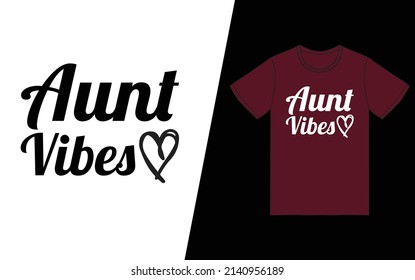 Aunt Shirt Women Funny Aunt Vibes Love Heart Print T-Shirt Casual Short Sleeve Auntie Gifts Tee Shirt