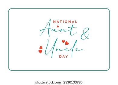 aunt and uncle day, Holiday concept. Template for background, banner, card, poster, t-shirt with text inscription