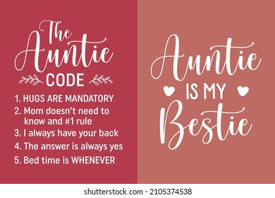 Auntie and baby matching t shirt design 