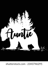 Auntie bear EPS file for cutting machine. You can edit and print this vector art with EPS editor.