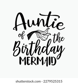 Auntie Of The Birthday Mermaid Gifts Aunt Family Matching