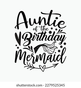 Auntie Of The Birthday Mermaid Matching Family