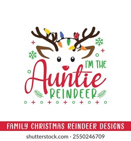 The auntie Christmas Reindeer design, The Christmas Reindeer Family design