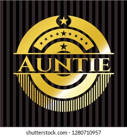 Auntie gold emblem or badge