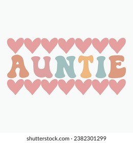 Auntie retro t shirt sublimation design