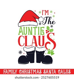 The auntie Santa Claus Christmas design, Santa family Christmas design