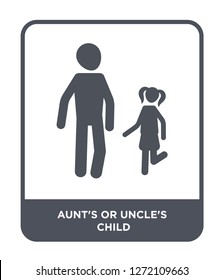 aunt's or uncle's child icon vector on white background, aunt's or uncle's child trendy filled icons from Family relations collection, aunt's or uncle's child simple element illustration