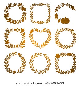 Auntum Silhouette Gradient Vector Illustration