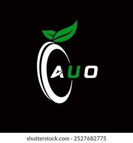 Logotipo de carta minimalista criativo AUO. Projeto de logotipo de letra alfabética de iniciais de vetor exclusivo AUO 