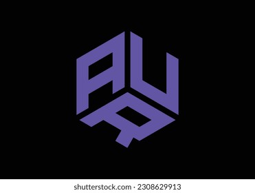 AUR Initial Monogram Letter aur Logo Design Vector Template a u r Cube Polygon Letter Logo Design