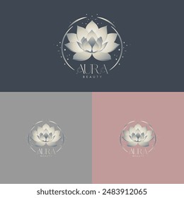 Aura Beauty Flower Logo Design