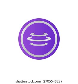 AURA moeda plana ícone de design logotipo