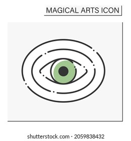  Aura color icon. Unseen field of energy surrounding person physical body. Magical arts concept. Isolated vector illustration