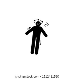 Aura confused, dizzy icon. Element of seizure thin line icon