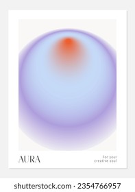 Aura Gradient y2k round poster. Futurism vector art set. Retrowave, synthwave, rave, steam wave background. Black, purple, pink, blue, yellow colors. Print, wallpaper, web template.