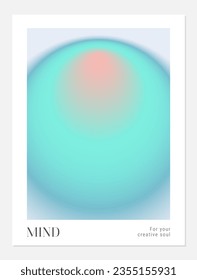 Aura Gradient y2k round poster. Futurism vector art set. Retrowave, synthwave, rave, steam wave background. Black, purple, pink, blue, yellow colors. Print, wallpaper, web template.