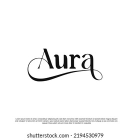 aura lettering design. aura logotype vector