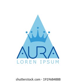 Aura Logo, Crown Logo Icon Design Vector