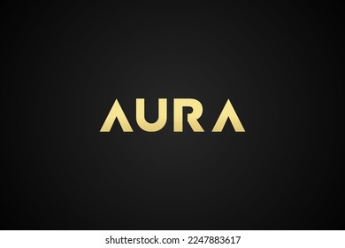 Aura logo or Aura logo vector isolated on black background. Aura logo with elegant design in gold color. Suitable for a company logos. The best Aura logo for your business.