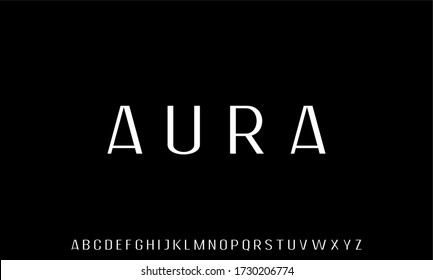 AURA LUXURY AND ELEGANT FONT DISPLAY ALPHABET VECTOR