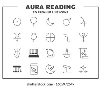 Aura Reading Thin Line Icon. Vector Illustration Symbol Elements For Web Design And Apps.