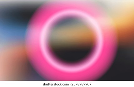 Aura style background with neon glowing circle on a blurred defocused background.