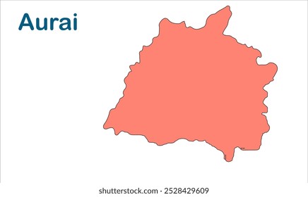 Mapa da subdivisão de Aurai, Distrito de Muzaffarpur, Estado de Bihar, República da Índia, Governo de Bihar, Território indiano, Índia Oriental, política, aldeia, turismo