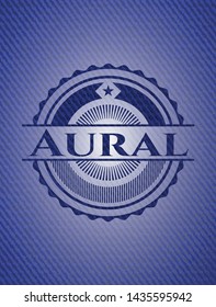 Aural with denim texture. Vector Illustration. Detailed.