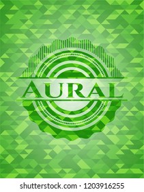 Aural green mosaic emblem