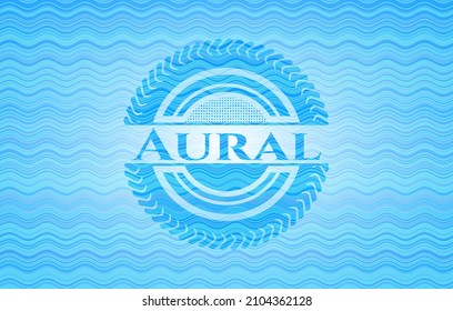 Aurales Wasserkonzept, Badge Hintergrund. Vektorgrafik. Detaillierte Angaben. 