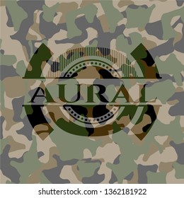 Aural written on a camo texture