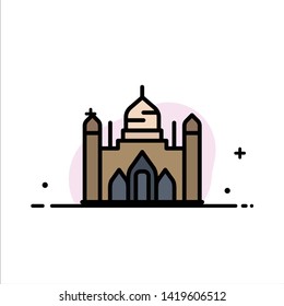 Aurangabad Fort, Bangladesh, Dhaka, Lalbagh  Business Flat Line Filled Icon Vector Banner Template