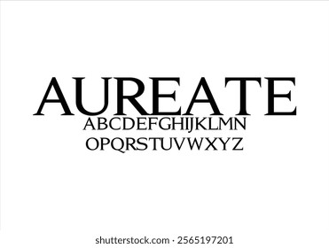 Aureate font for logo and headline. Isolated vector typeset