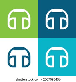 Auricular Of Big Size Flat four color minimal icon set