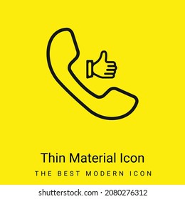 Auricular Call Symbol With Thumb Up minimal bright yellow material icon