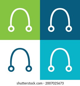 Auricular Flat four color minimal icon set