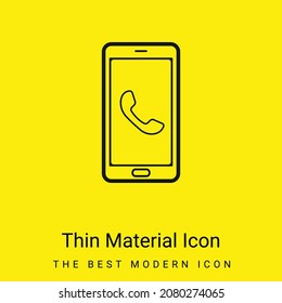 Auricular On Phone Screen minimal bright yellow material icon