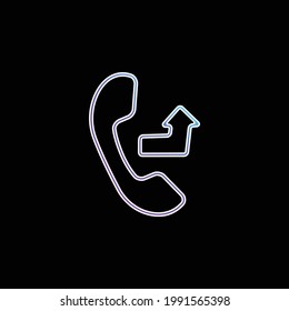 Auricular With An Outgoing Arrow Sign blue gradient vector icon