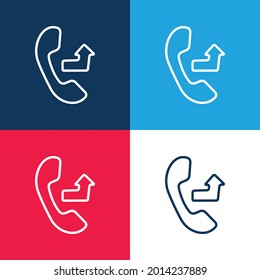 Auricular With An Outgoing Arrow Sign blue and red four color minimal icon set