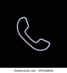 Auricular Of Phone blue gradient vector icon