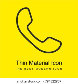 Auricular of phone bright yellow material minimal icon or logo design