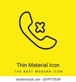 Auricular Of Phone And Cross Sign Outlines minimal bright yellow material icon