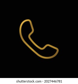 Auricular Of Phone gold plated metalic icon or logo vector