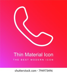 Auricular of phone red and pink gradient material white icon minimal design