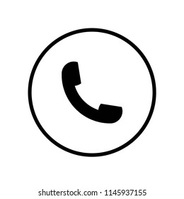 Auricular phone symbol in a circle icon vector icon. Simple element illustration. Auricular phone symbol in a circle symbol design. Can be used for web and mobile.