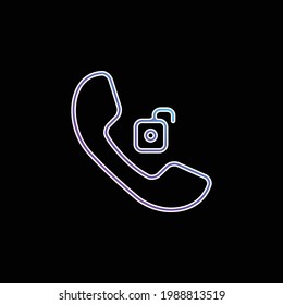 Auricular Phone Unlocked blue gradient vector icon