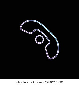 Auricular Sign Outline With A Small Circle blue gradient vector icon