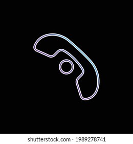 Auricular Of A Telephone With A Dot Interface Symbol blue gradient vector icon